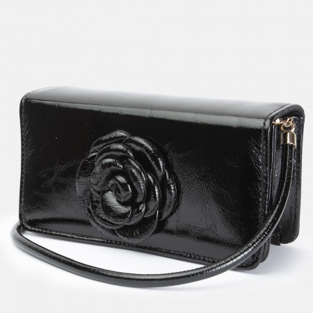 Clutch bag flower noir Valerie
