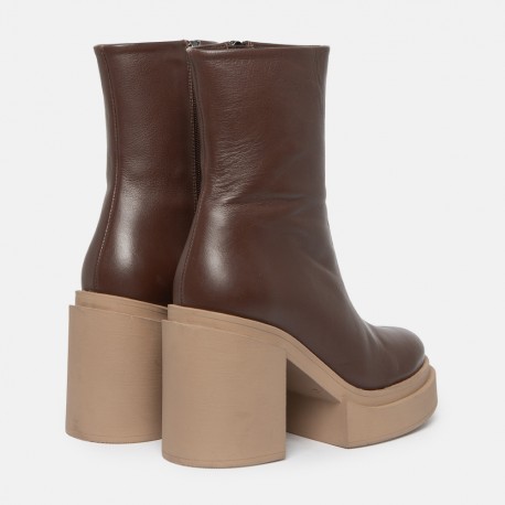 Brown leather bootie Honda
