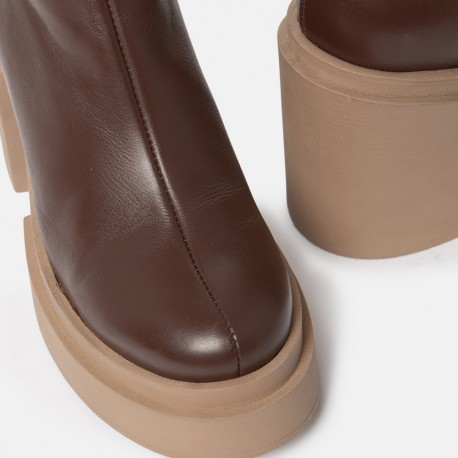 Brown leather bootie Honda