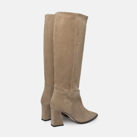 Camel suede knee high boot Gala