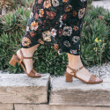 Leather heeled sandals Mykonos