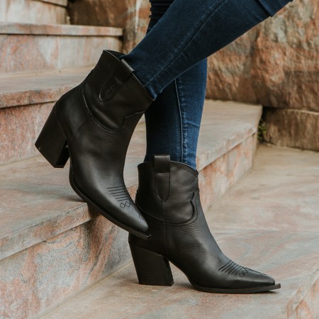 Black leather ankle boots Given