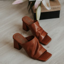 Mule sandals in brown leather Ani