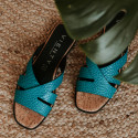 Sandale plate coco bleu JIMENA