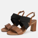 Leather heeled sandal SANTORINI