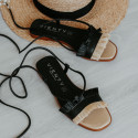 NEW IN – Sandale plate cords raphia noir JIMENA