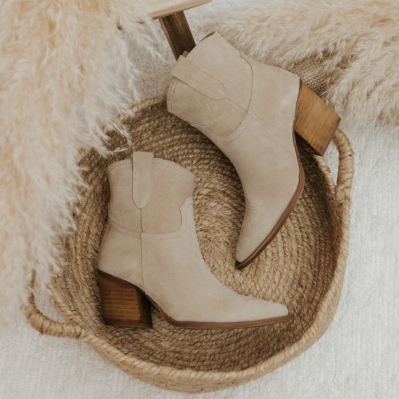 Suede beige ankle boots Given