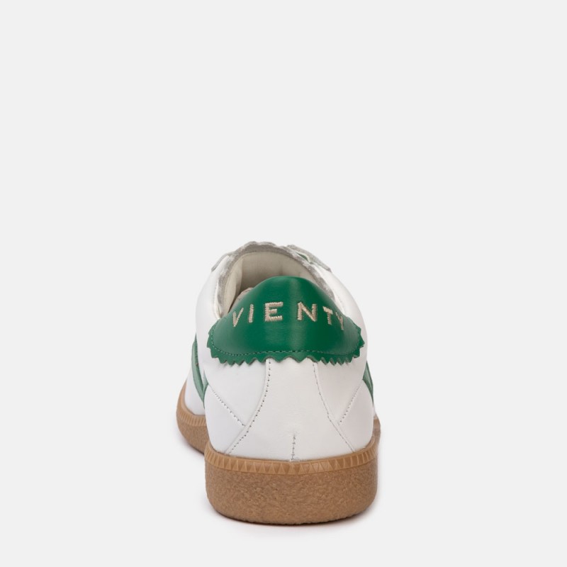 Sneaker piel blanco verde CROWN
