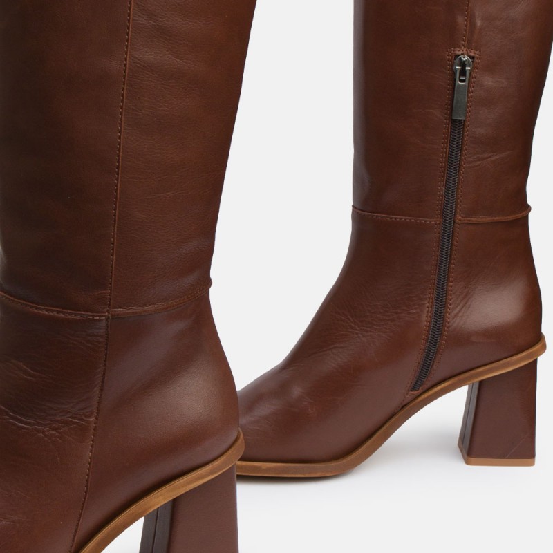 Brown leather boot Sarah