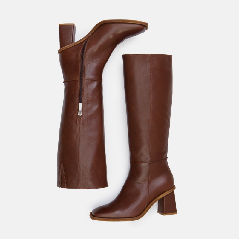 Brown leather boot Sarah