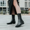 Black leather elastic boots Denver