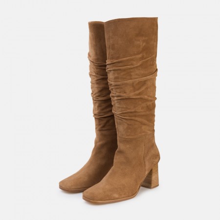 Light suede leather boot Bianca
