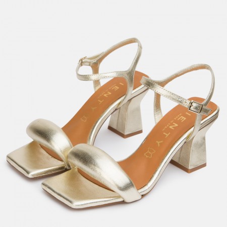 Platinum leather heeled sandal Ani