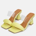 Yellow leather and vinyl strappy heel sandal Ani