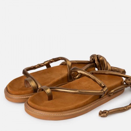 Sandale à lacets en bronze Fallon