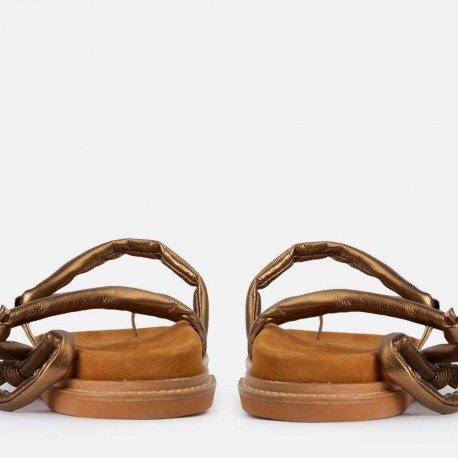 Sandalia cordones bronce Fallon
