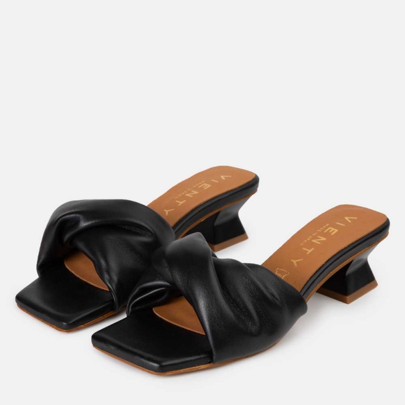 Sandale pelle en cuir noir Beli