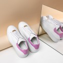 Sneaker leather white pink Norah
