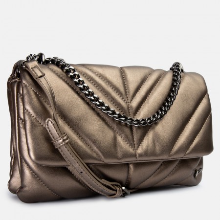 Quilted bag in metallic colour Manhattan