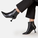 Ankle boots black vintage leather Gabriele