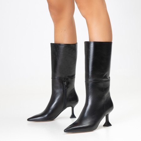 Ankle boot black vintage leather Gabriele