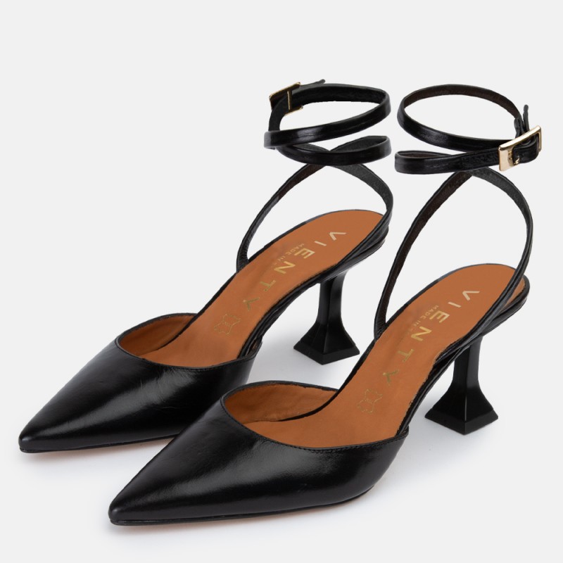 Zapatos de salón piel vintage negro Gabriele