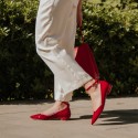 Zapatos planos pulsera piel charol rojo Gabi
