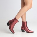 Gired burgundy leather cowboy boots