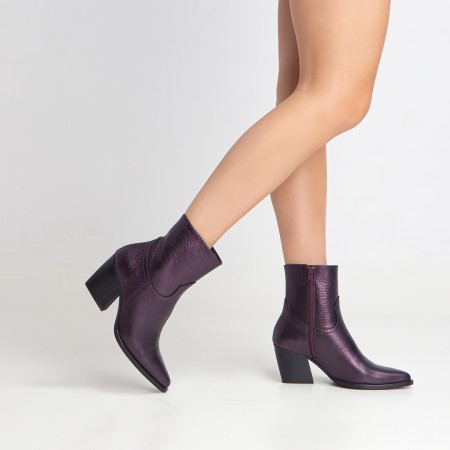Gired purple leather cowboy boots