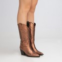 Cowboy boots bronze metallic leather Given