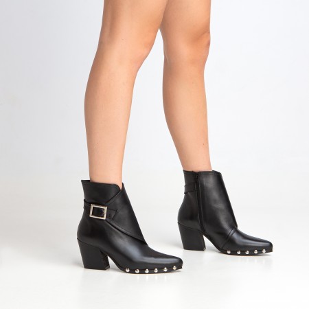 Ankle boots cowboy with studs black leather Given