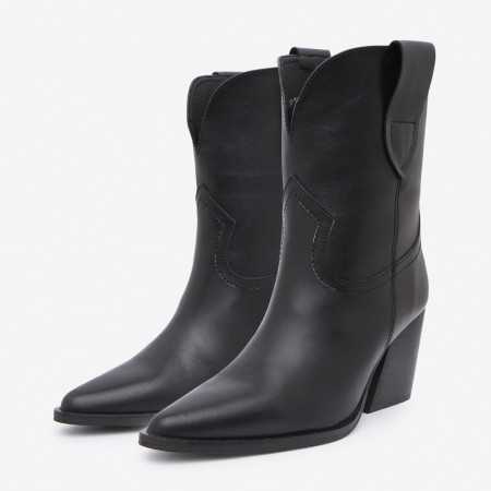 Black leather cowboy boots Gired