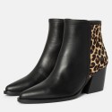 Black leopard cowboy leather boots Gired
